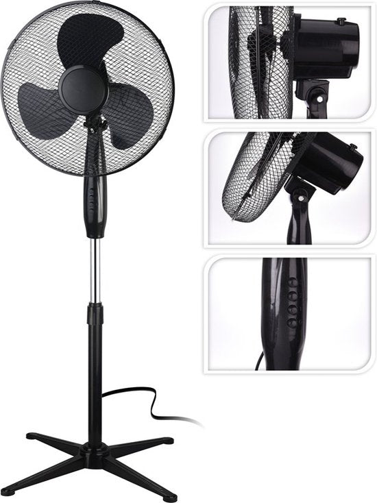 Excellent Electrics Ventilateur sur pied 45 W noir
