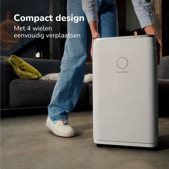 Déshumidificateur Bloomfold - 25L par jour - Fonction Lavage-Séchage incluse - Convient pour le salon, la chambre, la cave et la salle de bain - Déshumidificateur - Blanc