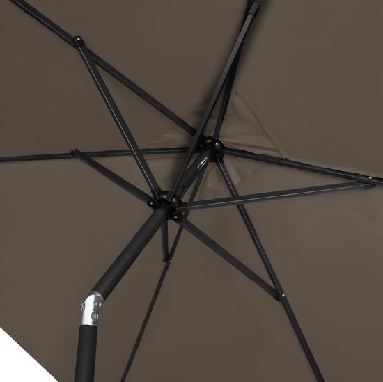 VONROC Premium Parasol Rapallo 200x300cm - Parasol durable - Inclinable - Toile résistante aux UV - Taupe - Housse de protection incluse