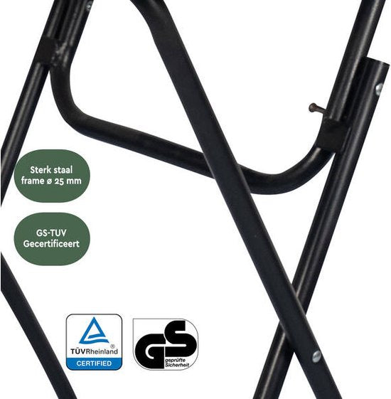 BRASQ Bartable Black ø80 x 110 cm - Table de bar - Table pliante - Pliable en plastique et métal pour l'intérieur et l'extérieur