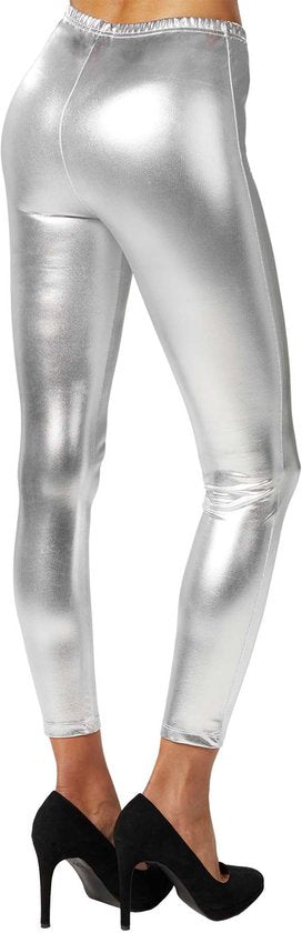 dressforfun - Leggings métallisés argent XXL - déguisement costume halloween déguisement fête de carnaval déguisement fête de carnaval - 303601
