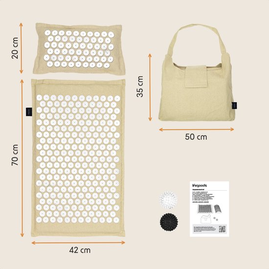 Tapis d'acupression - Eco - Nature/Blanc