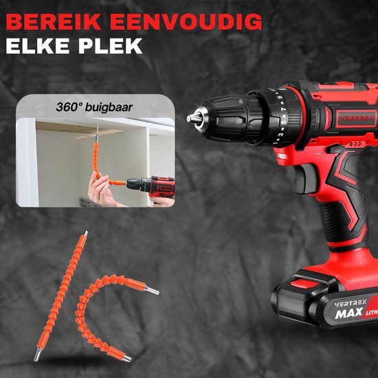 VERTREX Accu Screwdriver 18V - Perceuses sans fil - Perceuses sans fil - Perceuses - 2 batteries incluses