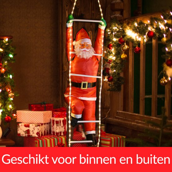 Père Noël sur une échelle de corde - LED