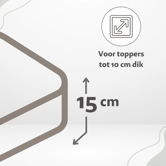 Ten Cate - Drap-housse 160x200 - Drap-housse 160x200 - Convient pour sur-matelas 160 x 200 - Satin de coton - Sur-matelas 160x200 - Hauteur d'angle 10 cm - Taupe
