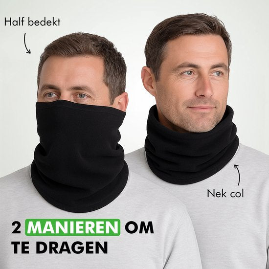 Travelhawk Neckwarmer - Hommes et femmes - Convient pour les sports d'hiver, la randonnée, le cyclisme et le scooter/moto - Écharpe à col roulé - Noir