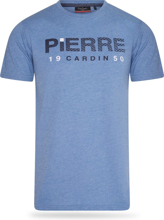 Pierre Cardin - T-shirt pour homme collection printemps-été 1950 avec logo - Bleu - Taille XL