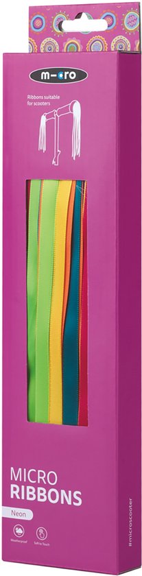 Micro rubans de guidon néon pour trottinette enfant - accessoires rubans colorés.
