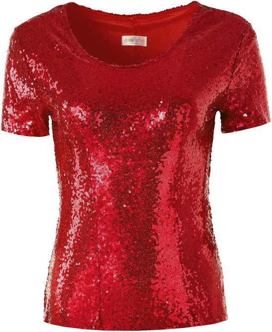 Dressforfun Chemise à manches courtes en paillette bordeaux XXL - Déguisement Halloween déguisement carnaval déguisement carnaval déguisement carnaval - 303730