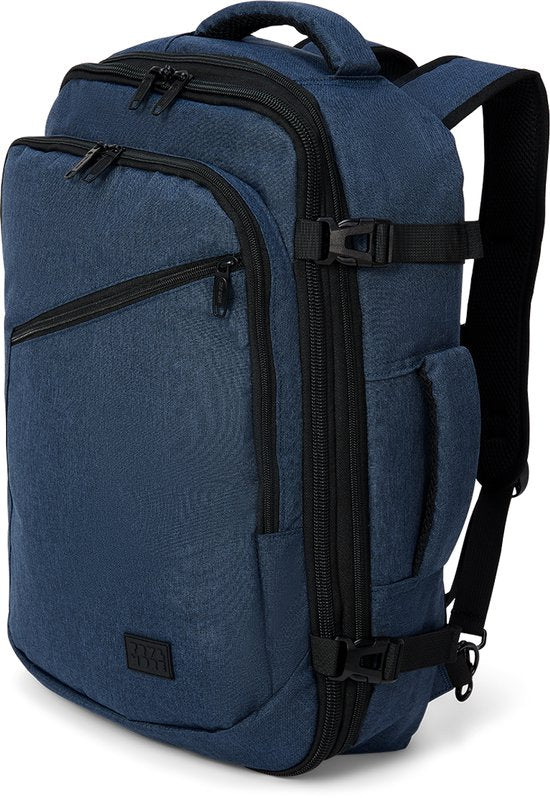 TRVLMORE Sac de voyage - Sac à dos 40L - Bagage à main - Anti-éclaboussures - Sac à dos - Sac de week-end - Mesdames et Messieurs - Bleu