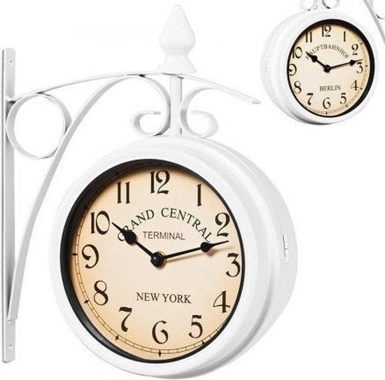 Horloge Retro - Deuba - Retrostyle - Station Clock/Clock - 29 x 9.5 x 32.5 cm -White