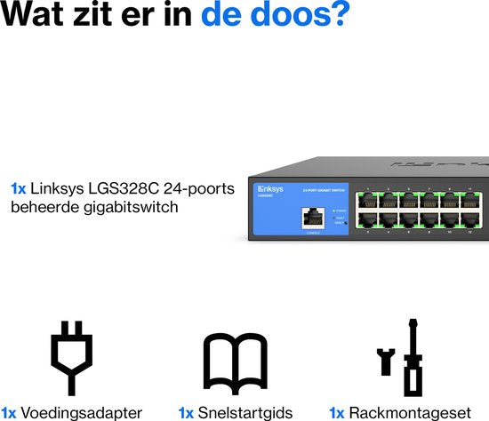 Linksys LGS328C - Commutateur réseau - Gigabit - Géré - 24 ports - 4 ports SFP+ - Noir