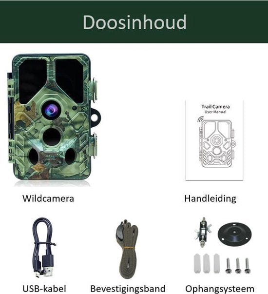 Caméra pour animaux sauvages Camouflage EZ45 - Caméra pour animaux sauvages avec vision nocturne - Avec WIFI - Observation du jardin - 24MP