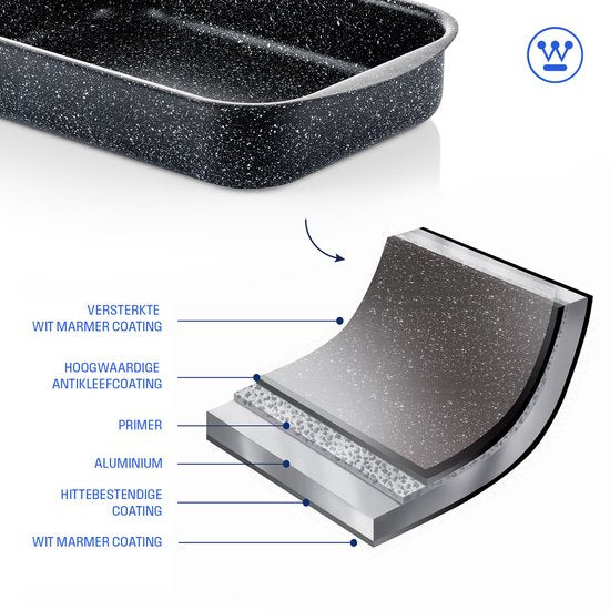 Plat à four Westinghouse - 30 x 22 cm - Lavable au lave-vaisselle - Marbre noir