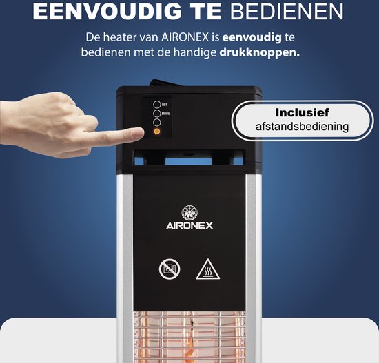 Aironex Infrared Heater Standing - Luxury Terrace Heater - Energy-Saving - Infrared Heating - Infrared Heater Free-Standing - Infrared Jet Heater -Infrared Heater -3 Stands - Terrace Heater -Infrared Heating -Terrace Heaters