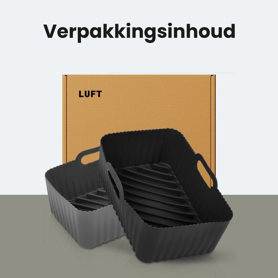 Plateaux en silicone pour friteuse - 2 pièces - Friteuse à air chaud - Accessoires - Papier sulfurisé - Convient à XXL Philips, Ninja, Inventum - Panier - Matériau sûr - Luft