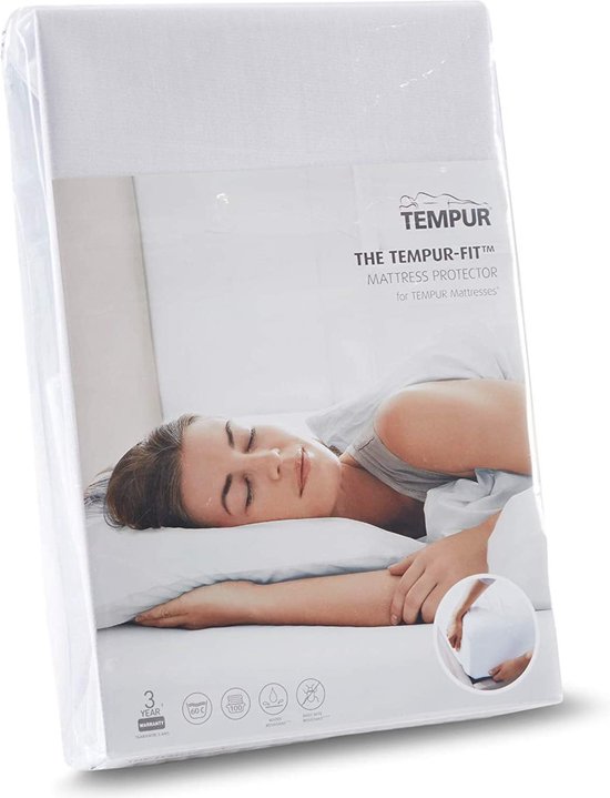 Home by TEMPUR - Protège-matelas - 80 x 210-220 x 25 cm - Blanc & TENCEL Lyocell - Imperméable et rafraîchissant - Chambre à coucher & hygiène - Anti-acariens et respirant