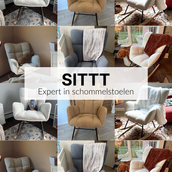 SITTT Fauteuil à bascule - Fauteuil de relaxation pour chambre de bébé - Fauteuil - Chaise d'allaitement - Blanc crème - Beige
