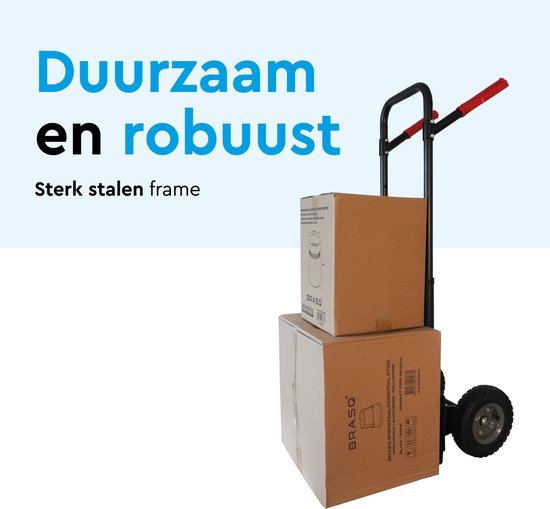 BRASQ Trolley - Capacité 200KG - Chariot de transport - Aide au transport - Pliable