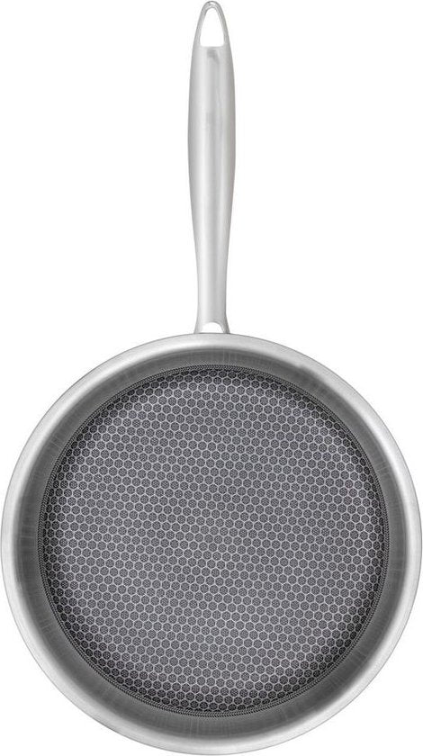 Poêle à frire - Resto - Ø24 cm - Acier inoxydable - Revêtement antiadhésif en nid d'abeille - Base Induction - Convient à toutes les sources de chaleur