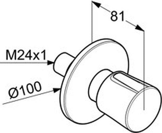 Kludi Balance pièce démontable pour robinet d'arrêt encastré chromé