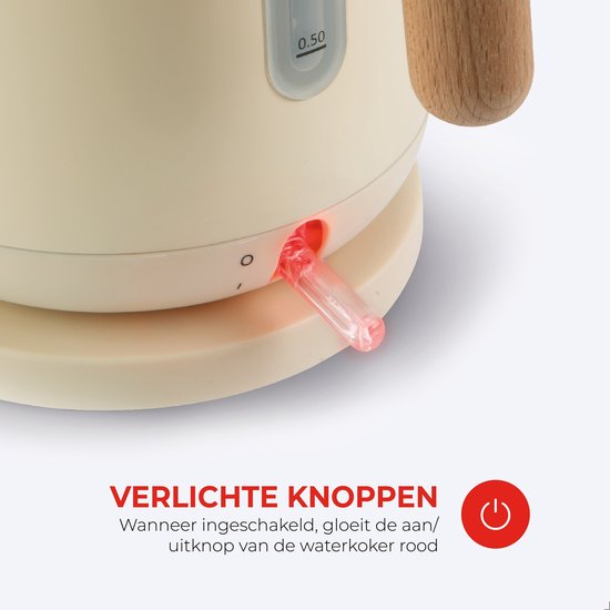 Bourgini Harmony set de petit déjeuner - Eléments en bois de hêtre - Bouilloire en acier inoxydable avec grille-pain