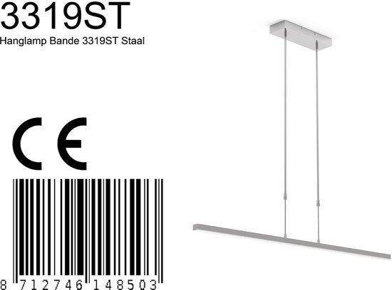 Steinhauer - lampe suspendue - Bande - acier - plastique métal - lampe design - LED - 3319ST