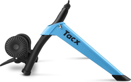 Tacx Boost Bicycle Trainer - 10 niveaux - Jusqu'à 1050 Watts - Avec support de roue avant - Noir/Bleu