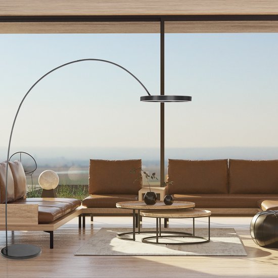 Mexlite - lampadaire - Luna-Arc - noir - métal - lampe à arc - LED - 4324ZW