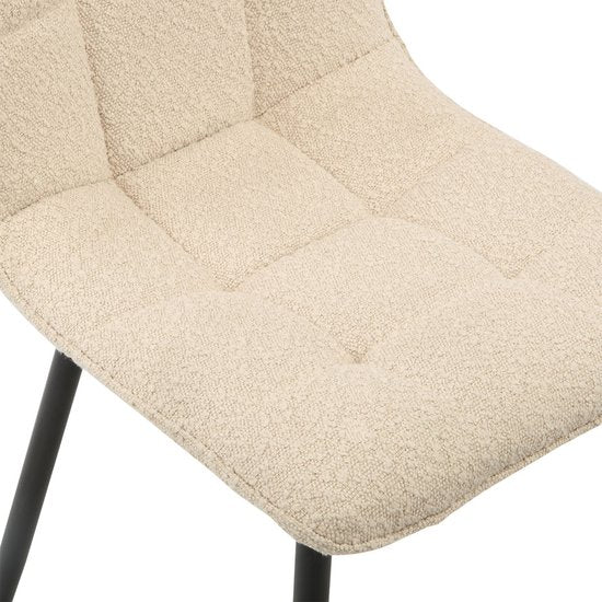 Multifurn - Chaise de salle à manger 'Yerevan' (Bouclé, Taupe, Lot de 2)
