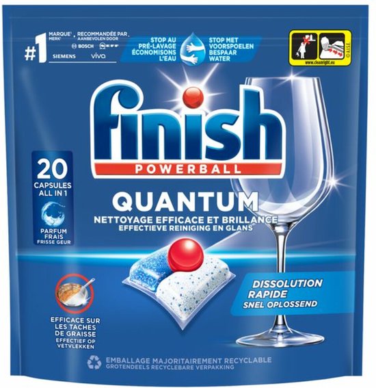 Finish Quantum Tablettes pour lave-vaisselle Regular 20 pieces