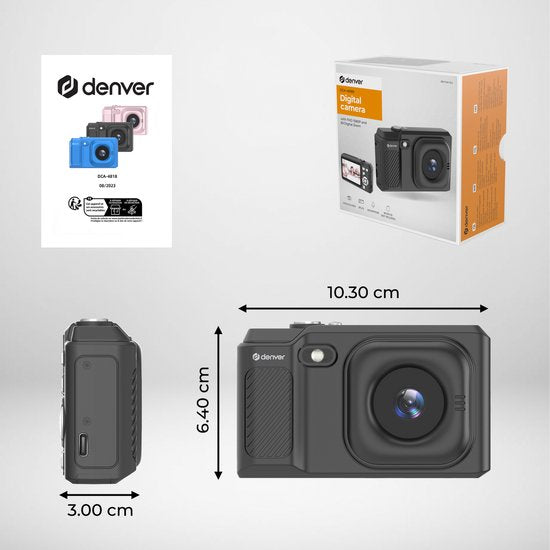Denver Caméra numérique Full HD - 48MP - Caméra Vlog - Photo et vidéo - Caméra - DCA4818B