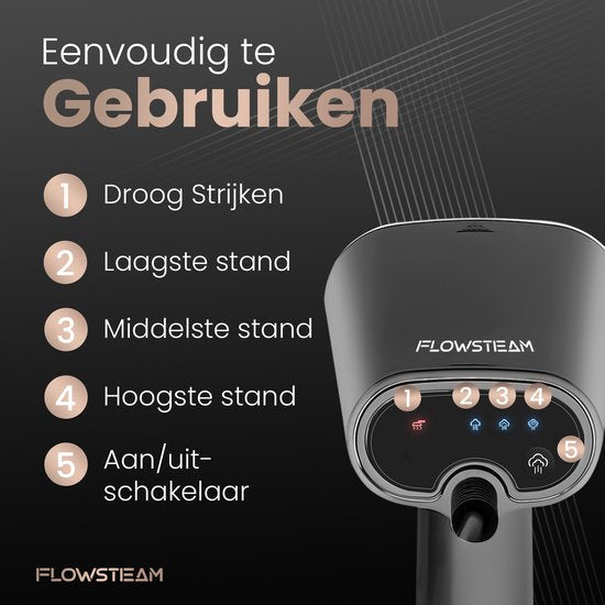 FLOWSTEAM® Luxury Clothes steamer - Défroisseur à main - Défroisseur à linge - Matte Gray Edition