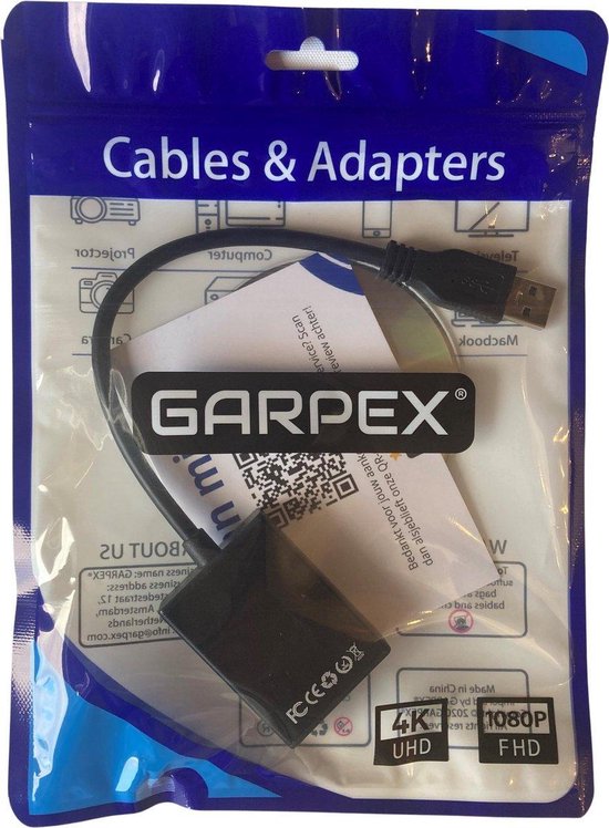 Garpex® Adaptateur USB vers HDMI - Convertisseur USB vers HDMI - USB A vers HDMI - USB 3.0 vers HDMI
