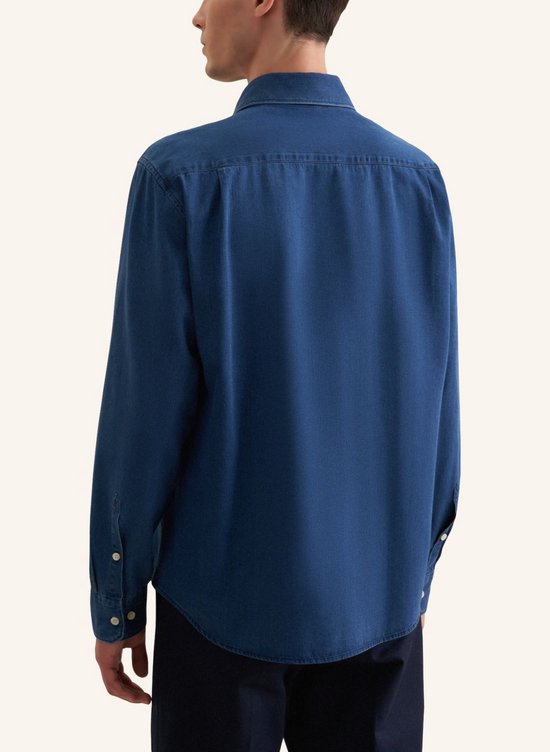 Chemise Seidensticker regular fit - sergé - bleu - sans repassage - Taille du cordon : 42