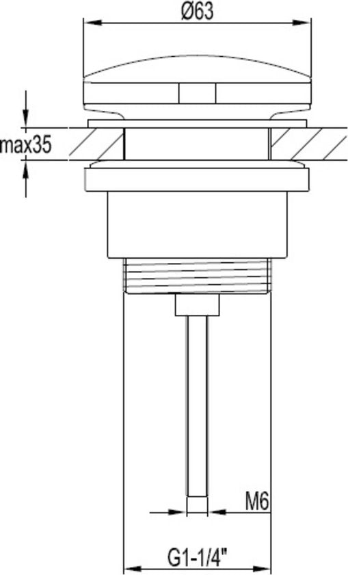 Ben Bouchon d'évier fixe - Non refermable - Bouchon de vidange - Bouchon de vidange - Laiton - acier inoxydable