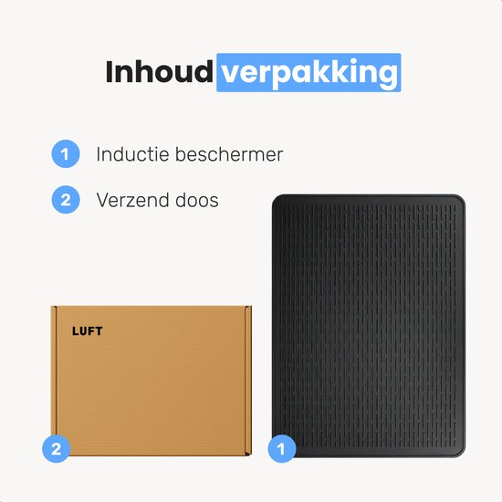 LUFT Induction Protector - Résistant à la chaleur jusqu'à 280 ºC - Protège-plaques - Plaque de cuisson - Mate - 71×52 - Convient à la fonction booster - Protège-plaques de cuisson - Noir
