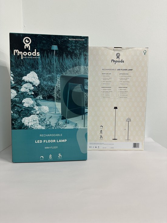 Mmoods Lampadaire LED sans fil - Marron rouille - Rechargeable avec USB-C - Contrôle tactile - Lumière blanche chaude - Convient pour l'intérieur et l'extérieur - IP44 Waterproof