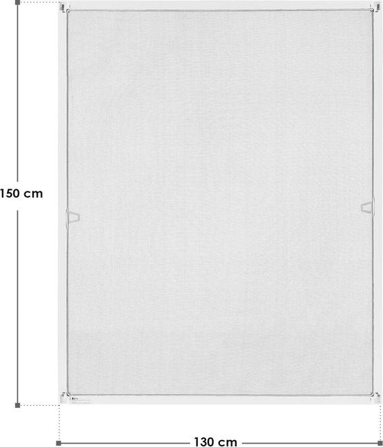 Moustiquaire / Moustiquaire de fenêtre / Moustiquaire - 130 x 150 cm - Blanc - Matériel de fixation inclus