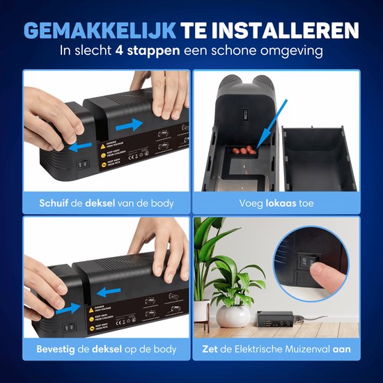 Vulpes Goods® Repellent - Souricière électrique Pro - Souricière efficace pour l'intérieur - Sans fil et rechargeable - Sûre, hygiénique et durable - Convient également comme piège à rats électrique