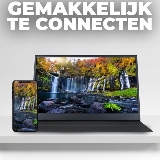 Moniteur portable Denver 15,6 pouces - Full HD - Écran IPS - Moniteur de jeu portable - HDMI - USB-C - PMO15602 - Modèle 2025