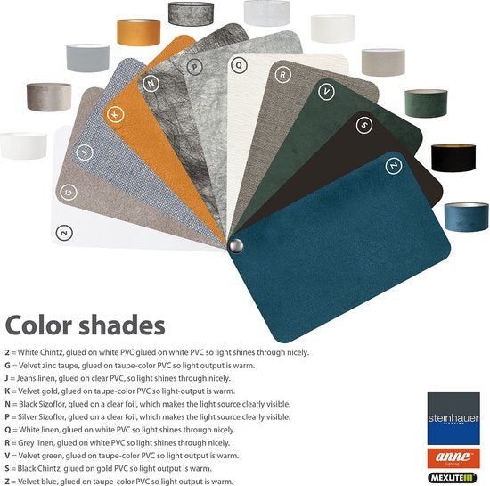 Mexlite shades Abat-jour - blanc - lin - 40 cm - douille E27 - K7661QS