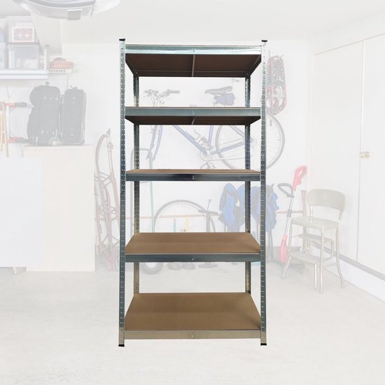 BRASQ Metal Rack Cabinet - Storage Rack - Wall Cabinet - Storage Cabinet 180x90x40cm - 5 Layer Cabinet 175 KG/shelf - 875 KG max