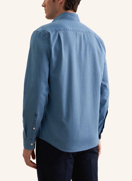 Chemise Seidensticker regular fit - sergé - bleu - Sans repassage - Taille du col : 44