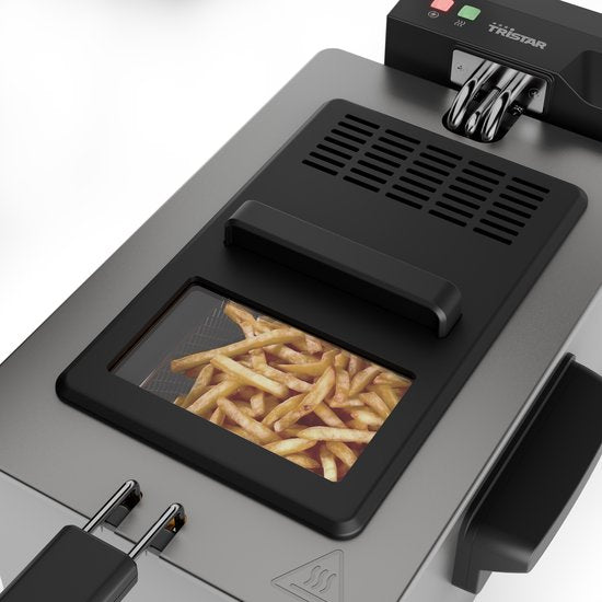 Tristar Friteuse 3 litres - FR-9327 - Friteuse 2000W - Hublot - acier inoxydable