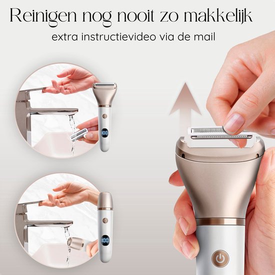 Rasoir féminin 2 en 1 avec écran - Visage - Aisselles - Jambes - Maillot - Sansbeauté® - Rasoir féminin - Epilation visage femme - Tondeuse femme - Rasoir bikini - Rechargeable par USB