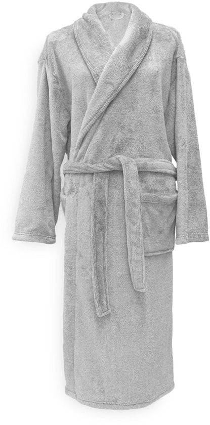 Zohome Peignoir Cara - Peignoir pour femmes et hommes - L - Manteau du matin - Convient pour le sauna - Gris