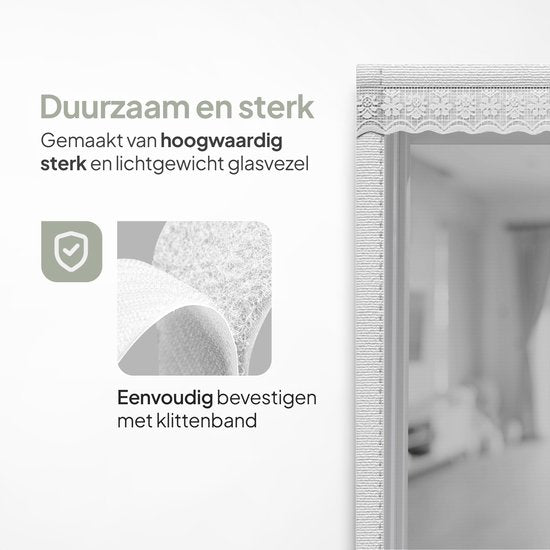 O'DADDY Rideau de porte Deluxe FIBER - Rideau à lames magnétiques - Pour les nouvelles constructions et les portes standard - Installation facile - Blanc Hor - 100x240 cm