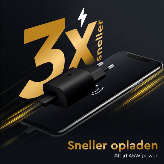 Golden Sound original 45W fast charger - USB C Fast Charger - 2 metre charging wire - Power adapter - Charger suitable for Samsung