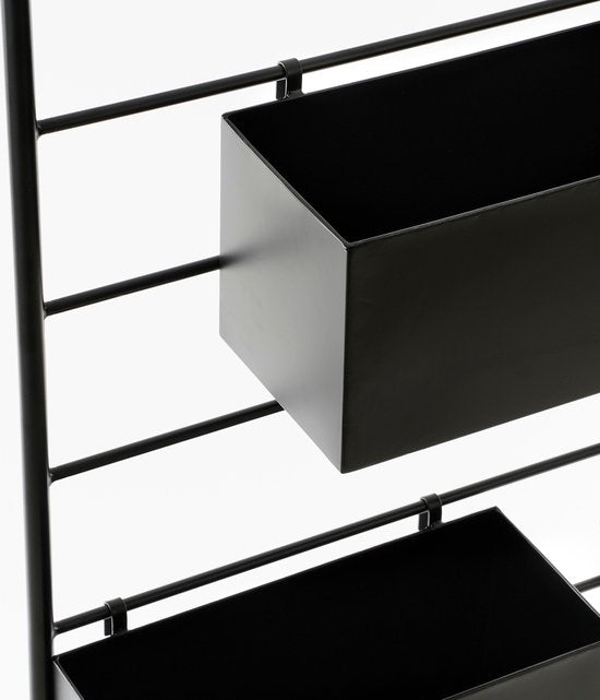 Mica Decorations Porte-plantes Dani pour extérieur - L54 x L20 x H160 cm - Métal - Noir